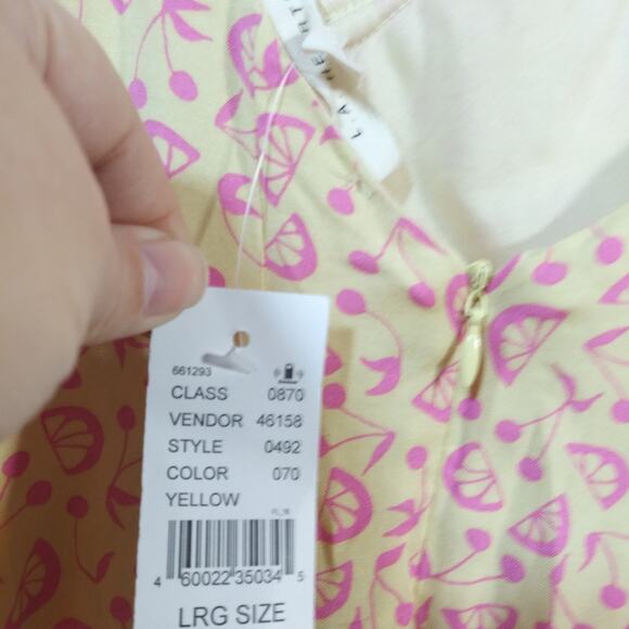 LA Hearts Pacsun Yellow Lemon & Cherry Summer Mini Dress Size L - Picture 6 of 8